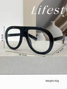 1pc Retro Fashion Oversized Non-Prescription Glasses Unisex Glasses, High-Quality Versatile Everyday Wear