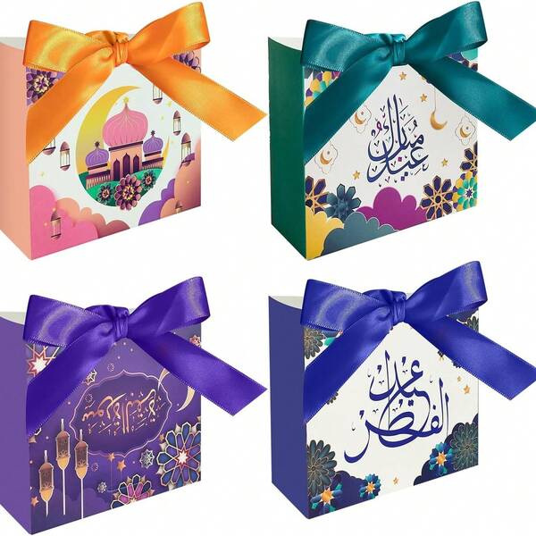 24 pièces/8 pièces Sacs-cadeaux pour la Fête de la mi-automne, sacs-cadeaux thème étoiles et lune avec rubans pour anniversaire, mariage, assortiment de couleurs et de styles pour fête d'anniversaire, mariage, baby shower, fournitures de fête