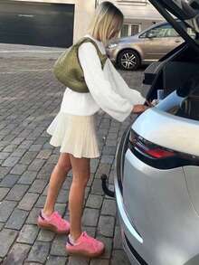 FOR BEAUTY Women's Spring/Autumn/Winter New Knitted Pullover, Simple And Elegant Casual Style, White Round Neck Long Sleeve Sweater New Year