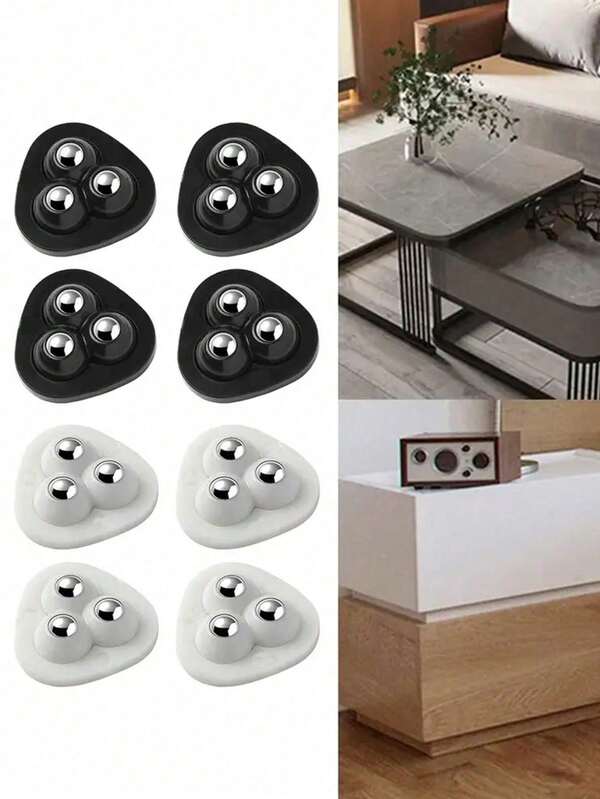 20 pezzi Ruote piroettanti mini ad uso intensivo con base a 360°, senza necessità di foratura per l'installazione, funzionamento silenzioso, cuscinetti in acciaio inossidabile - per armadi, scatole di stoccaggio, uffici, case, officine