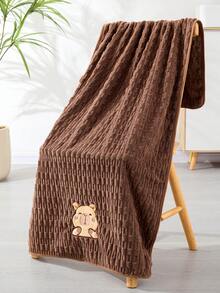 1pc Coral Fleece Cabana Towel, Super Soft, Absorbent, Skin-Friendly, Ideal For Bathroom, Gym, Hotel, Beach Vacation, Daily Essential, Perfect Gift For Everyone Shower Towels For Beauty Salon, Hotel Sports, Home Essentials, Towel, Skin Care Bath Towel Sheet - Multicolor - View 4