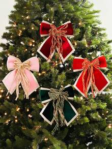 Laço de veludo dourado de alta qualidade para decoração de Natal. Ideal para decorar presentes de Natal, árvores de Natal e ambientes internos. Perfeito para decorar sua casa no inverno.