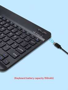 10 英寸无线蓝牙迷你静音键盘，兼容智能手机、iPad、3 个系统，150mAh 电池容量 - 黑色 - 查看 6