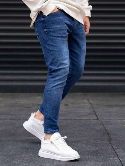 Jeans casuales ajustados con bolsillo para hombre