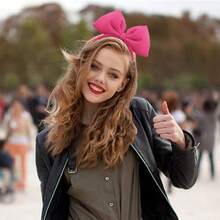 Bowkt Headband With Big Bow Handmade Hair Hoop For Women Party Decoration Headdress Cosplay Costume Headpiece Christmas Birthday Hair Accessories 1 Pack Rose - Tông màu hồng - Xem 3