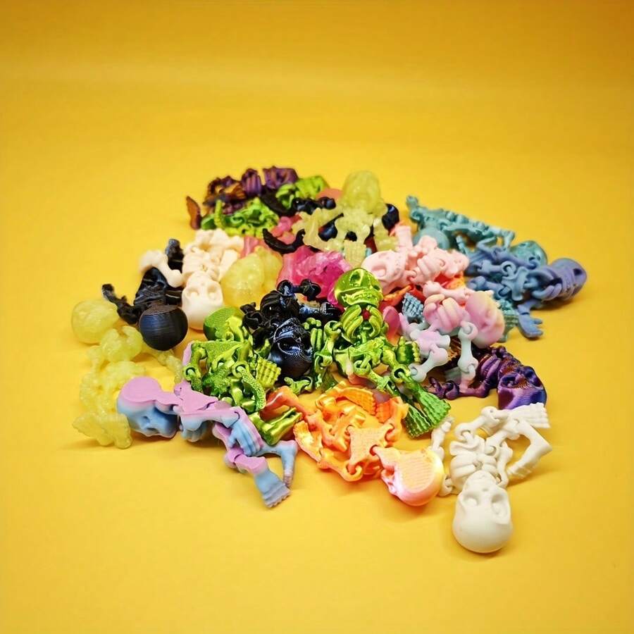 6/12/18pcs 3D Printed Skull Decorative Ornaments - Colorful Skull Ornaments - Ideal Halloween Gifts, Home Decoration Ornaments, Car Decoration Ornaments