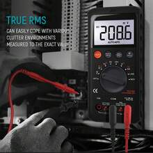 Digital Multimeter 6000 Counts Auto Range Voltmeter For Voltage Current Resistance Continuity Diode Testing Household And Car Repair Tool - Black - View 2