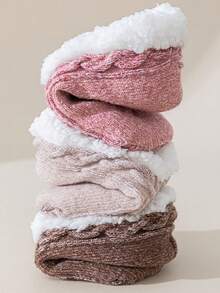 Slipper Fuzzy Socks For Women, Fluffy Winter Thick Warm & Cozy Low Socks With Non Slip Grip - Super Soft Sleep Socks - Multicolor - View 3