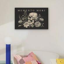 Framed 1pc Moody Floral Skeleton Art Print,Gothic Skull Couple Wall Decor,Romantic Skull Illustration,Dark Horror Home Aesthetic. Idea Gift For New Year, Thanksgiving Day, Christmas, For Room Decor, Kitchen Decor, Living Room Painting, Halloween Decor, Bathroom Decor, Home Decor, Wall Decor, Bedroom Decor. - Đóng khung - Xem 2