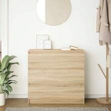 vidaXL Sideboard Sonoma-Eiche 80x35x76 Cm Holzwerkstoff - Yellow - View 3