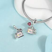 1pc Silver-Plated Adorable Pet Dog & Cat Charm Bead Pendant Suitable For European Brand Original Snake Chain Bracelets & Necklaces DIY Jewellery Making Women's Everyday Wear Christmas Gift