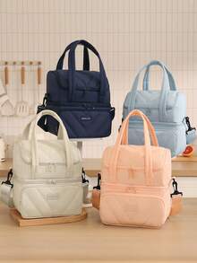 1 szt. Izolowana torba na lunch w kolorze dopaminy, odpowiednia dla uczniów i pracowników biurowych, słodka i miękka, duża pojemność, odpowiednia na pikniki, duża pojemność, wielokrotnego użytku torba na lunch z wodoodporną, przenośną konstrukcją, idealna do szkoły i biura - zachowaj świeżość i smak jedzenia, torba bento, niezbędne rzeczy do szkoły, torba podręczna, przenośna izolowana torba do przechowywania lunchboxów na zewnątrz, letnie torby na żywność na zewnątrz, piknik kuchenny