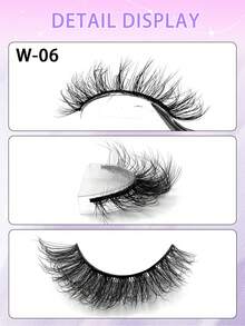 ENCHUW 5 Pairs Natural Lashes Fluffy False Eyelashes Curl Fake Eyelashes With Soft Band Eye Lashes Wispy Lashes 3D Volume Strip Lashes - Natural Lashes - View 3