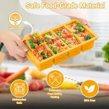 Silicone Freezer Tray For Soup With Lid – 1-Cup Soup Container Cube Style Ice Cube Trays For Freezer, Meal Prep & Food Storage, Freeze 250mL/125mL Portions – 2 Pack,24824181 - 芥末黃 - 查看 5