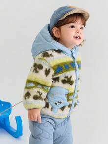 Balabala BalaOne 儿童防静电抓绒外套，男女童款，2025 秋冬季保暖舒适外套 - 灰藍色調 - 查看 4