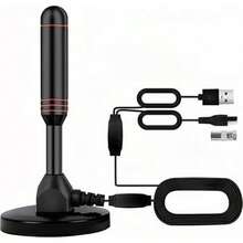 Antena de TV Digital, 4K 1080P Antena de HDTV Interior con 2 de Señ Inteligente y Base Magnética, Antena para TV Abierta para DVB-T Digital y Señales de TV ógicas(default) - Tipo 1 - Ver 2