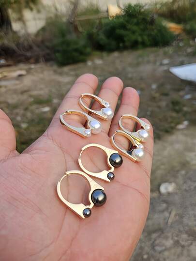 2 Stücke modische Perlen-eingelegt Kupferlegierung Material hochwertige Gestaltung einzigartige neue Damen Ohrringe, geeignet für täglichen Gebrauch und als Geschenk