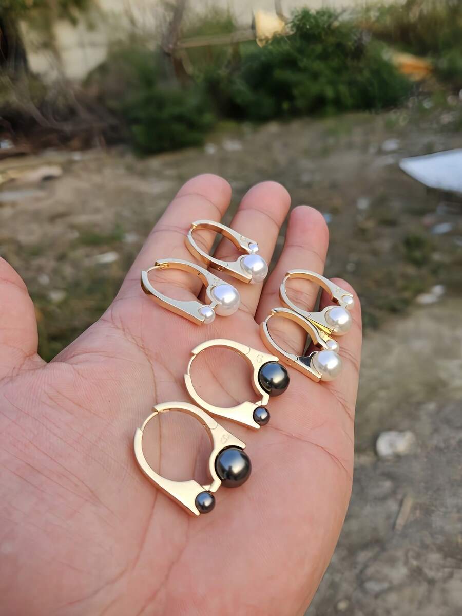 2 Stücke modische Perlen-eingelegt Kupferlegierung Material hochwertige Gestaltung einzigartige neue Damen Ohrringe, geeignet für täglichen Gebrauch und als Geschenk