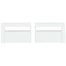 vidaXL 2 Comodini bianchi con LED, 60x35x40 cm