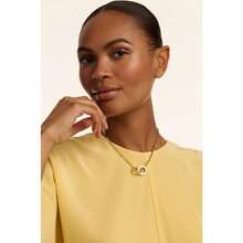 Women's Lola Double Logo Link Necklace Gold One Size