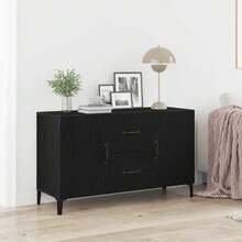 vidaXL Sideboard Mit Schubladen Schwarz 100 X 36 X 60 Cm Holzwerkstoff - Schwarz - Übersicht 1