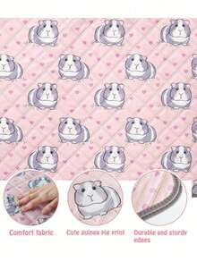 1pc Washable & Reusable Waterproof Absorbent Pad For Guinea Pig Cage, Suitable For Rabbits, Hamsters, Rats And Other Small Rodents - Multicolor - View 3