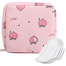 Sanitary Pad Pouch - Sanitary Napkin Storage Bag | Zipper Bag Nursing Pads Containers | Sanitary Pads Pouch Organizer | Nursing Pads Organization Bag With Zipper For School - 粉色 - 查看 7