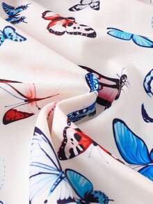 [Random Print Pattern] Girls Fashion Casual Butterfly Digital Print Hooded Long Sleeve Fleece Jacket, Versatile Elegant Sweet Outerwear For Older Young Girl, Autumn/Winter - White - View 6