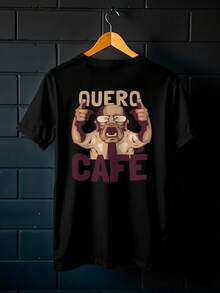 Over Quero Café Streewear Unisex T-Shirt Ref4014 - Black - View 5