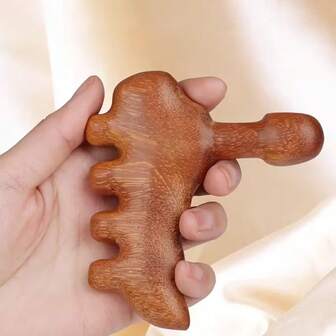 木制面部和身体刮痧工具、淋巴引流工具、触发点按摩工具、经络刷头按摩梳 F、家庭办公室自我护理