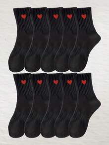 20/15/10/5/3/1 par de calcetines largos reforzados en la cintura que absorben la humedad y el sudor, calcetines blancos con forma de corazón, calcetines negros, calcetines hasta el muslo, calcetines largos, calcetines de mujer, calcetines largos, calcetines suaves de mujer, calcetines largos normales de mujer y calcetines de longitud media diarios