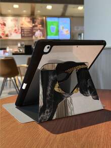 Husă de protecție pentru tabletă iPad cu imprimeu One Creative Dollar Panther, carcasă acrilică transparentă anti-îndoire, cu trei plieri, rotativă, cu design anti-cădere din silicon îngroșat, poziție orificiu de marcare omisă, suportă funcția de trezire/somn automat, compatibilă cu modelele iPad 10/9/Pro 11 2024/iPad 11 2025