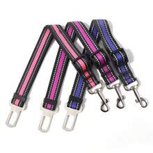 Cuerda de tracción reflectante de nailon para perros pequeños y medianos, con hebilla de ajustable para el automóvil
