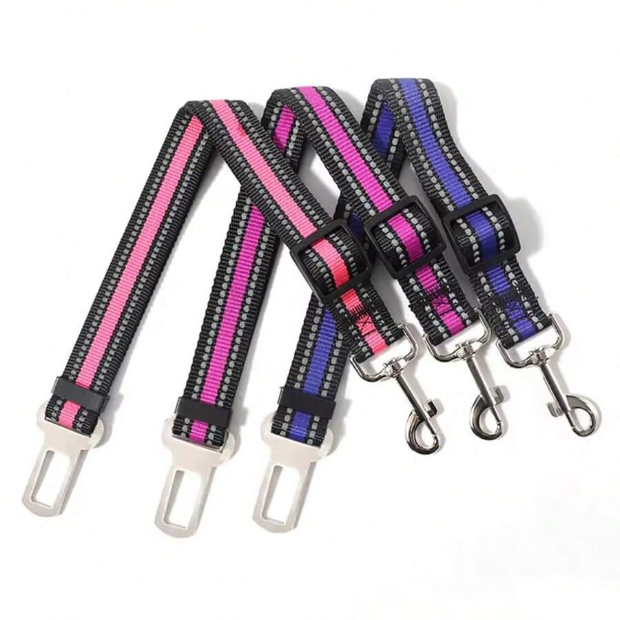 Cuerda de tracción reflectante de nailon para perros pequeños y medianos, con hebilla de ajustable para el automóvil