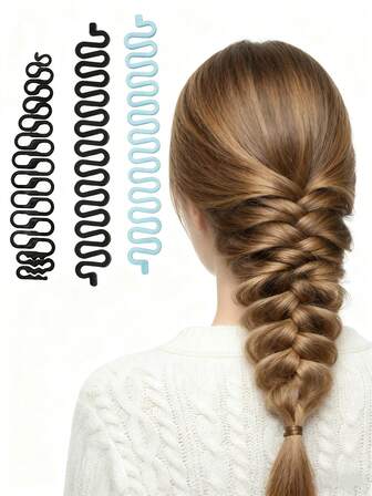 Hair Braider, Fishbone Braid & Twist Braid Tool Set, DIY Hair Braiding Kit With Braid Holders & Twisting Makers, Easy-To-Use Lazy Hair Styling Tools, Hair Accessories For Daily Casual & Halloween Christmas Party Hairstyles,Curly Hair,Hair Rollers,Hair Curler,Heatless Curl,Heatless Curls,Hair Curlers,Rollers,Hair Curl,Rollers For Hair,Curly Hair Tools,Hair Rollers,Hair Roller,Curls Diffuser,Hair,Travel,Hair Products,Hair Tools,Hair Stuff,Barber,Barber Accessories,Barbershop,Hairdressing Equipment