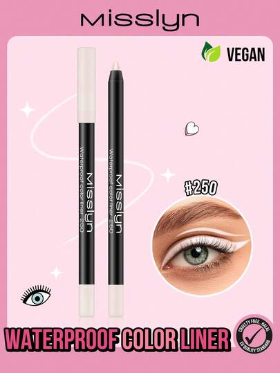 Misslyn Waterproof Colored Eyeliner Pencil, Long-Lasting, Smooth & Fine Texture, Available In Matte, Pearl, Glitter Finishes, Can Create Thick Or Precise Eyeliner, Sharpenable, Smudge-Proof, Waterproof, Sweat-Proof, High Color Payoff
