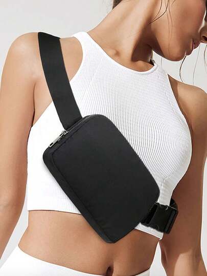 Bolso de cintura de nailon ultradelgado para mujer - Bolso cruzado invisible y ligero, nuevo bolso multifuncional para teléfono para deportes y correr, adecuado para deportes, aventuras al aire viajes urbanos, diseño de cremallera antirrobo, transpirable y cómodo, adecuado para fitness y uso diario