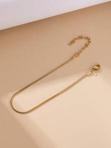 Nooxian 1pc Stainless Steel Bracelet, Fashionable Minimalist Gold Color