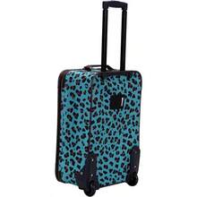 Rockland Fashion Softside Upright Luggage Set Blue Leopard 2Piece Set 14 19 Fashion Softside Upright Luggage Set