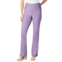 Woman Within Plus Size Petite Flex-Fit Pull-On Bootcut Gap-Free Stretch Denim Jeans - 柔和的虹膜 - 查看 1