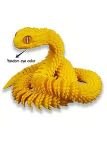 30cm Realistic Jointed Snake Toy – Glow In The Dark Flexible 3D Printed Viper Figure, Fun Prank Or Party Gift