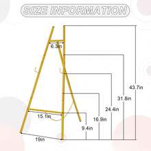Vincidern 43.7inch Welcome To Our Wedding Sign Stand For Event Decor, Heavy Duty Metal Display Easel With Adjustable Chain, 4 Tier Height Wedding Seating Chart Stand For Birthday Party, Art Paintings,Posters,Pictures, Home Décor - 金色 - 查看 2
