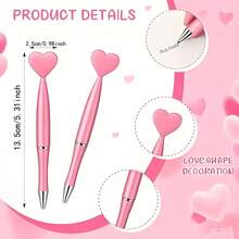 15 Pieces Of Personalized Pink Heart-Shaped Rotary Ballpoint Pens, Durable Writing Tools Suitable For Women, 1.0mm Medium Nib, Black Ink, Replaceable Refills, Perfect Office And Study Supplies, Valentine's Day Gifts, Mother's Day Gifts, Study And Office Supplies, School Stationery (15 Heart-Shaped Pens +20 Refills)