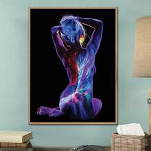 1 pezzo cartellone su tela con gatto divertente incorniciato, dipinto ad olio, decorazione da parete, adatto per la decorazione della casa, soggiorno, camera da letto, ufficio e caffè