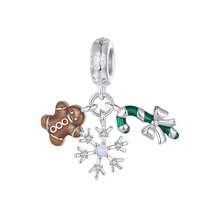 bamoer Bamoer's Original Hot-Selling Winter Christmas Series Features A Charming DIY Bracelet With Snowflakes, Snowmen, Santa Claus, Bells, Crystal Balls, Reindeer, Christmas Trees, Bead Accessories, And A European And American Christmas S925 Silver Pendant For Fashionable Ladies' Jewelry