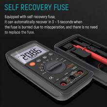 Digital Multimeter 6000 Counts Auto Range Voltmeter For Voltage Current Resistance Continuity Diode Testing Household And Car Repair Tool - Black - View 6