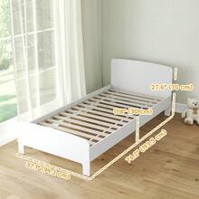 QABA Toddler Bed, Kids Bed Frame For Girls And Boys, Kids Bedroom Furniture For Ages 3-12 Years, White - 白色 - 查看 2