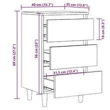 vidaXL Nachttisch im Altholz-Look, 40x35x69 cm, Holzwerkstoff