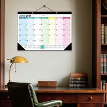 1 zestaw dużego rodzinnego kalendarza ściennego i biurkowego do powieszenia – 18-miesięczny kalendarz rodzinny do przeglądania w domu, odrywany miesięczny kalendarz z grubym papierem, idealny do planowania domu i rodziny (poniedziałek 2026 – czerwiec 2027)