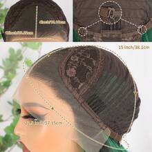 13X4 Free Part Black Green Highlights Body Wave Lace Front Wigs Pre Plucked Soft Long Wavy Hair Wigs Heat Resistant Wave Wigs Glueless Christmas Wig Long Wavy Synthetic Lace Front Wigs For Women Perfect For Daily Wear & Parties - Ombre Green - 查看 10